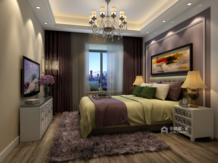 144平天海容天下美式风格-卧室效果图及设计说明