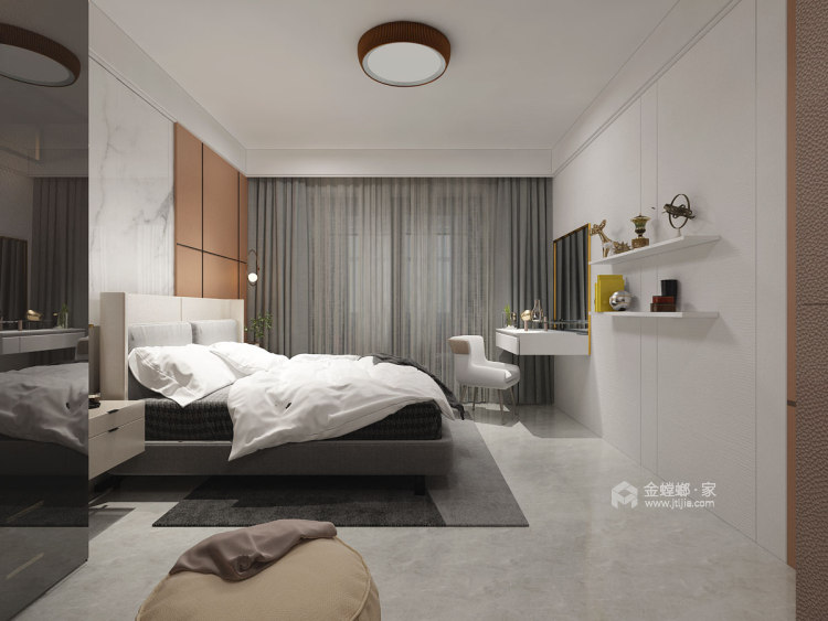 260平海龙花园现代风格-卧室效果图及设计说明