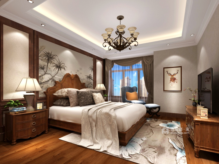 350平天山熙湖新中式风格-卧室效果图及设计说明