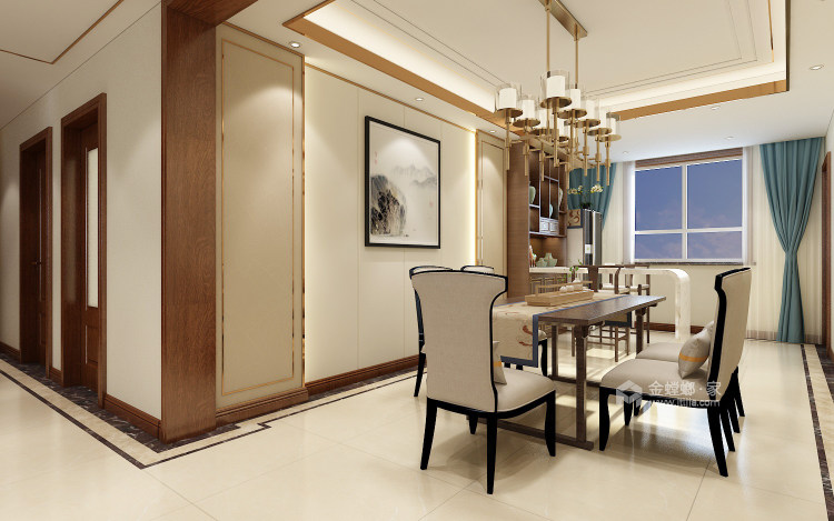 155平保利拉菲新中式风格-餐厅效果图及设计说明
