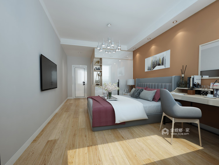 144平胜荣小区现代风格-卧室效果图及设计说明