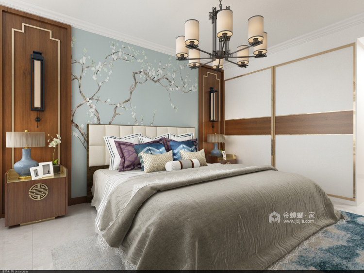 200平蓝天豪庭新中式风格-写意山水，归心东方！-卧室效果图及设计说明