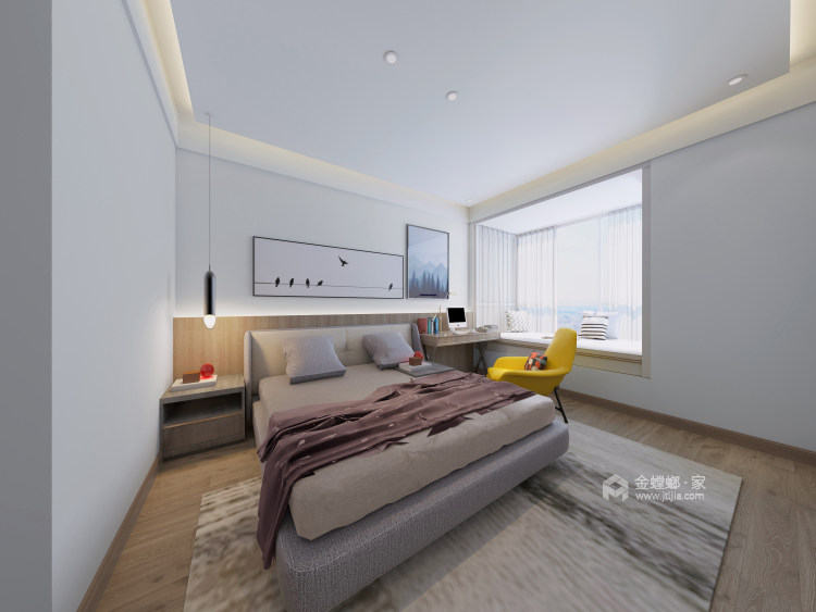 130平建业花园现代风格-卧室效果图及设计说明