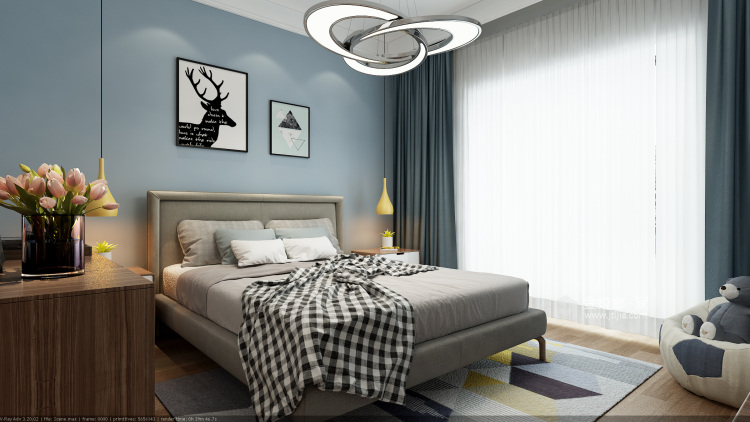 244平碧桂园欧式风格-卧室效果图及设计说明