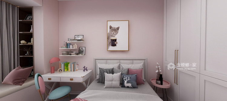 120平中心城现代风格-卧室效果图及设计说明