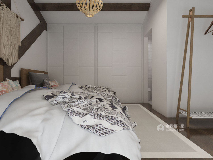 43平空中花园现代风格-民宿的乐趣-卧室效果图及设计说明