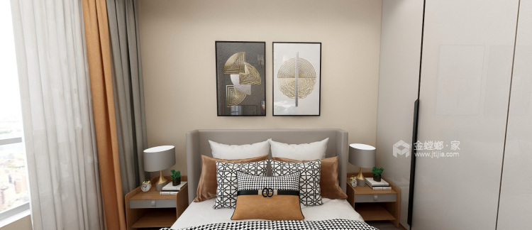115平中心城现代风格-卧室效果图及设计说明