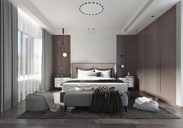 160平江城逸品现代风格-卧室效果图及设计说明