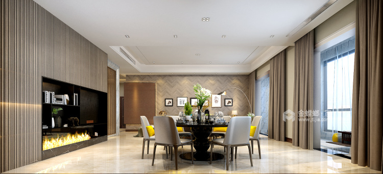 300平凯旋城现代风格-无主灯设计-客厅效果图及设计说明