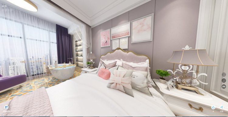 140平新安印象美式风格-卧室效果图及设计说明