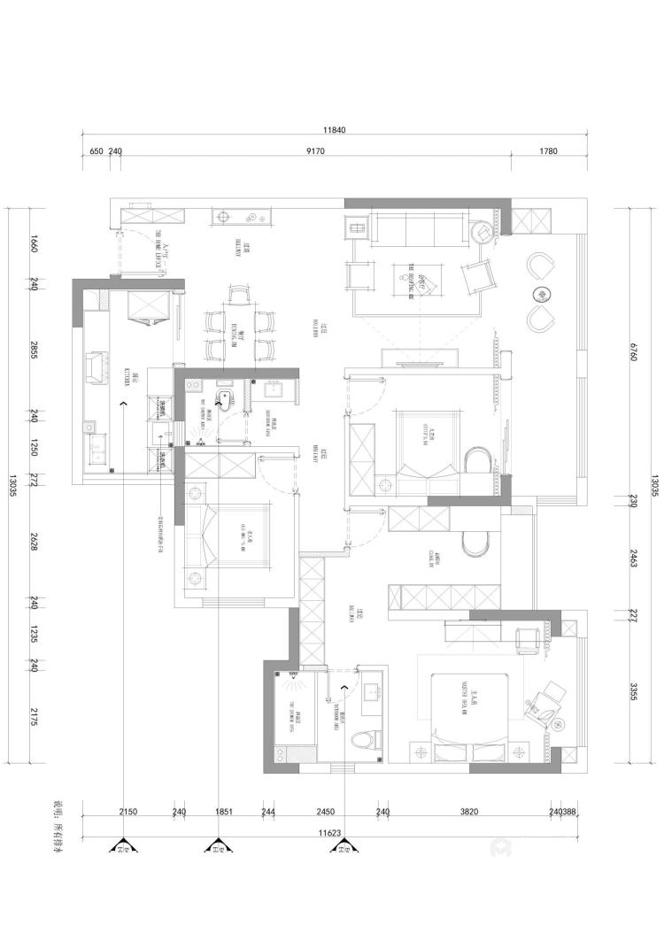 114平乐中心城现代风格-平面设计图及设计说明