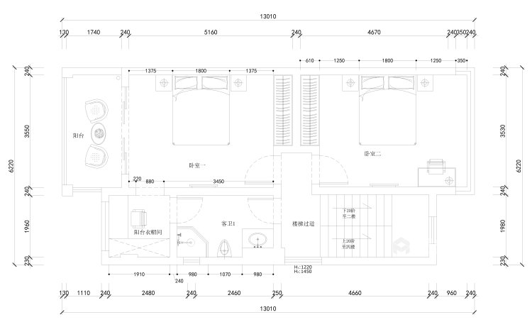 290平碧桂园新中式风格-平面布置图