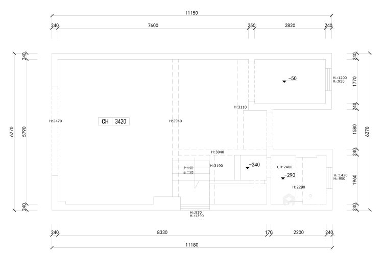 290平碧桂园新中式风格-业主需求&原始结构图