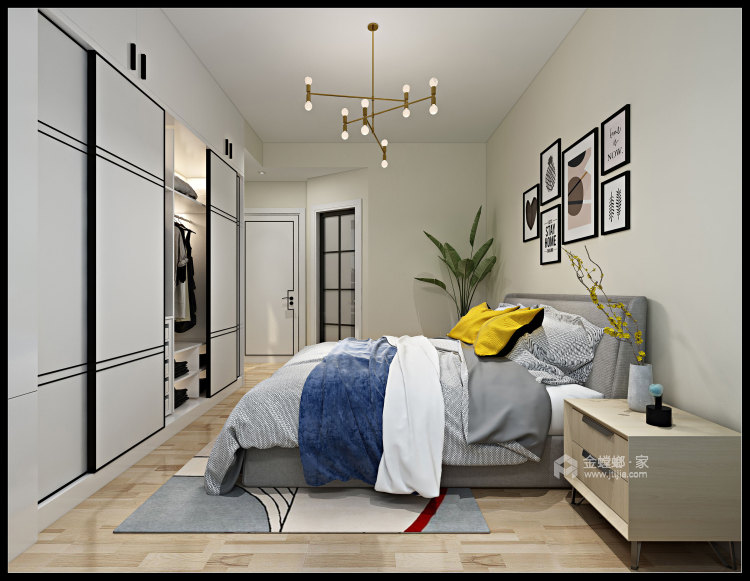130平盛世华都北欧风格-卧室效果图及设计说明