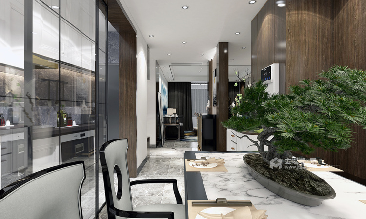 132平正商城新中式风格-归家-餐厅效果图及设计说明