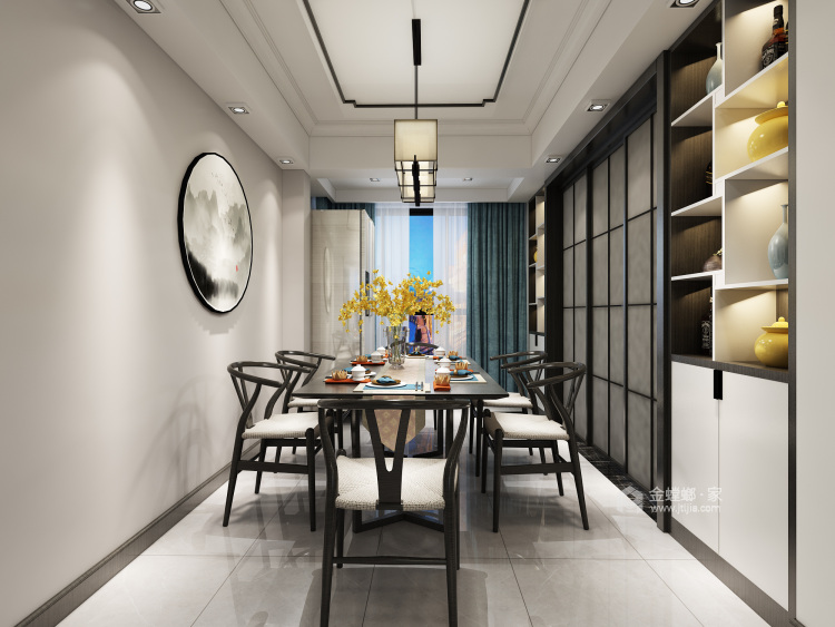 136平盛世华都新中式风格-时光漫舞，中式之美-餐厅效果图及设计说明