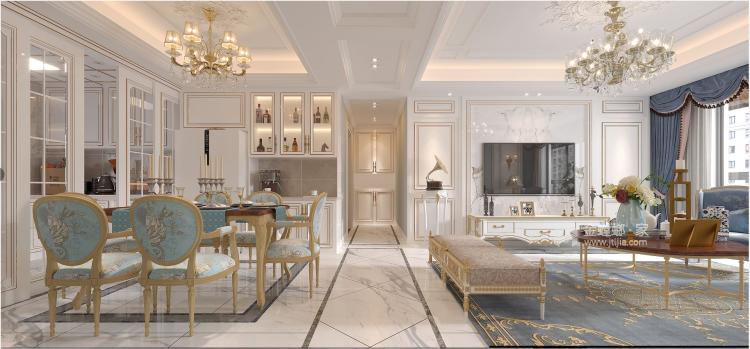 155平汀海壹品法式风格-风情、精致生活-餐厅效果图及设计说明