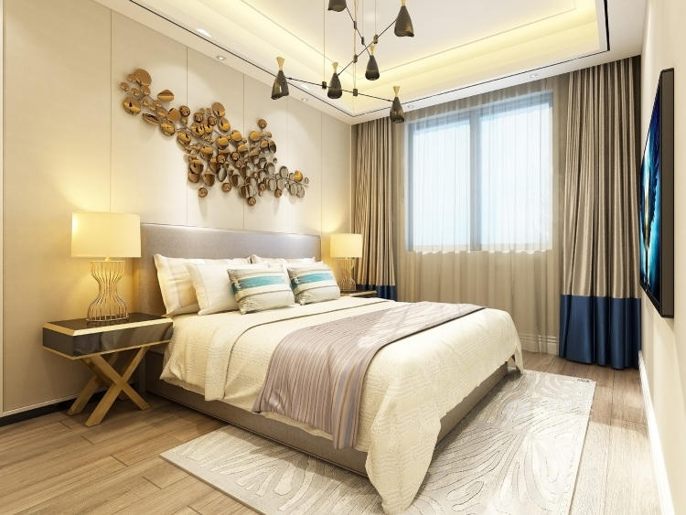 136平奥园康城新中式风格装修-卧室效果图及设计说明