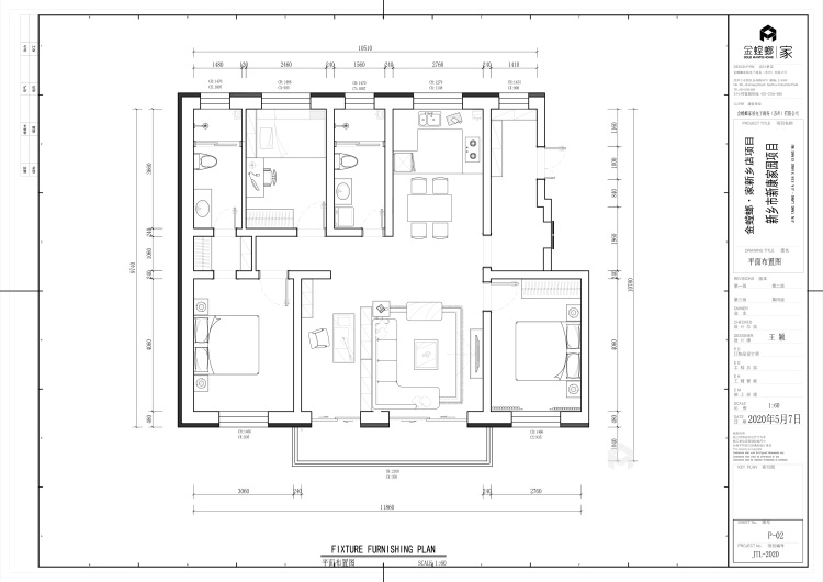 136平奥园康城新中式风格装修-平面设计图及设计说明