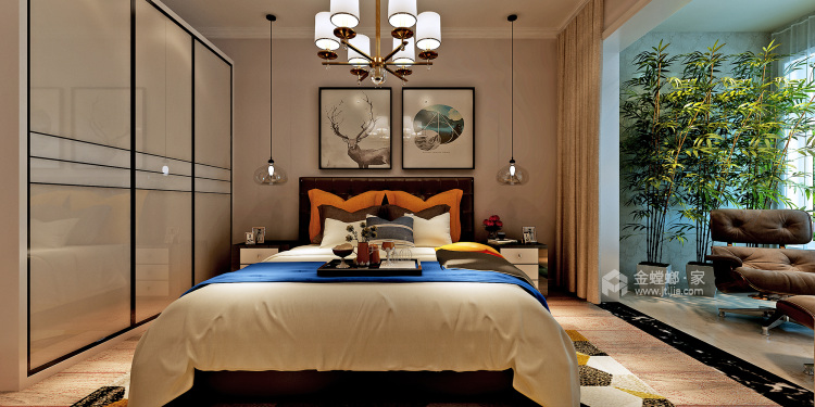 135平华恩城现代风格-卧室效果图及设计说明