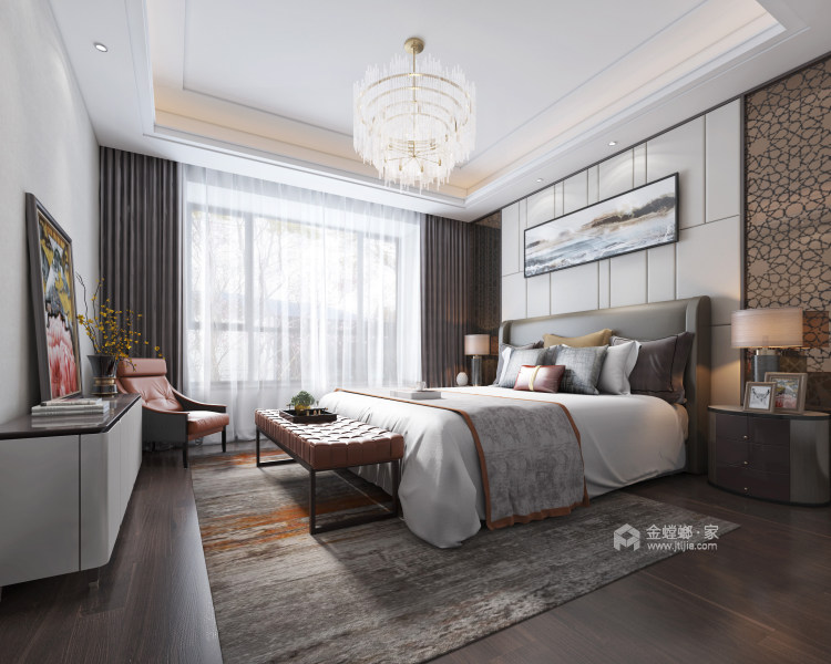 140平美好和居新中式风格-闲居雅趣-卧室效果图及设计说明