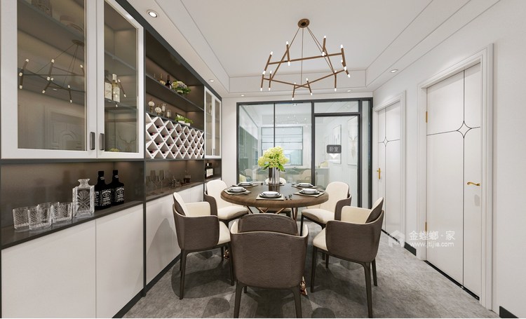 108平桥鑫公寓现代风格-改变不止于此-餐厅效果图及设计说明