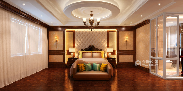180平金域蓝湾名门美式风格-大美时光-卧室效果图及设计说明