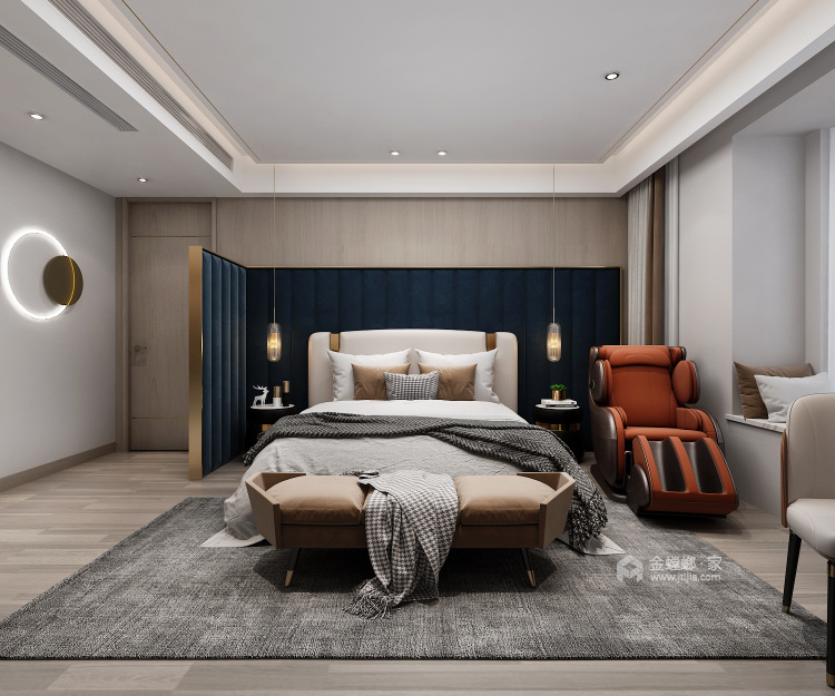 180平铂悦府现代风格-轻奢居家风-卧室效果图及设计说明