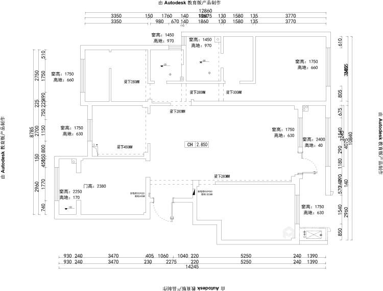141平皖江一号院新中式风格-尘世-业主需求&原始结构图