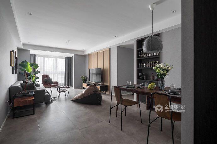 110平名士豪庭现代风格-高级灰的冷色调-客厅效果图及设计说明