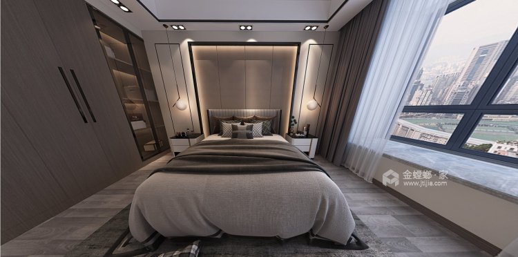 166平汀海壹品现代风格-优雅温柔的轻奢气度-卧室效果图及设计说明