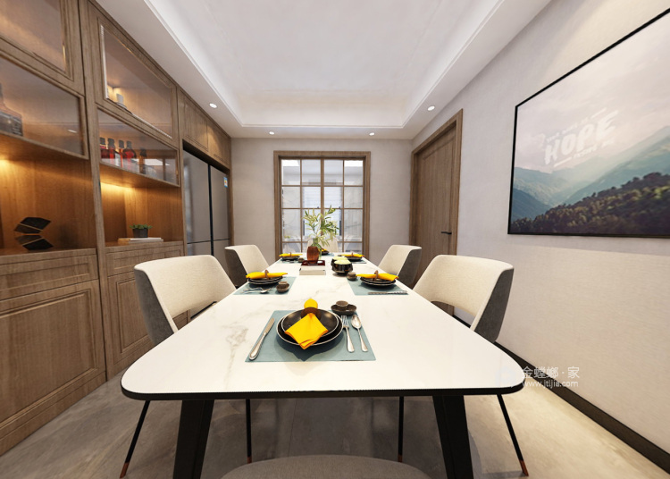 127平金辰府现代风格-餐厅效果图及设计说明