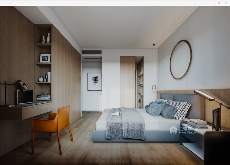 130平新泾苑现代风格-极致简约-卧室效果图及设计说明