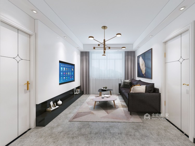 108平桥鑫公寓现代风格-改变不止于此-客厅效果图及设计说明