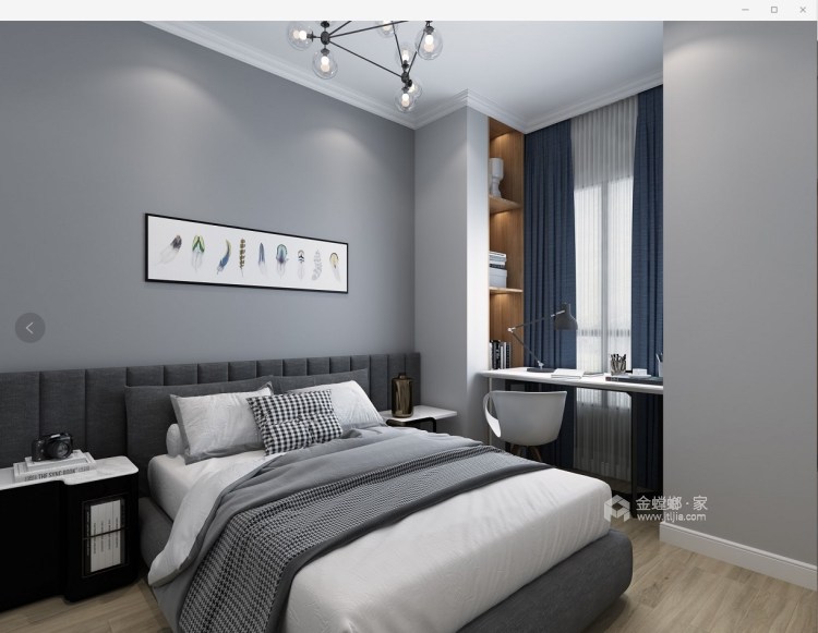 90平松文阁欧式风格-“牵一发而动全身”-卧室效果图及设计说明