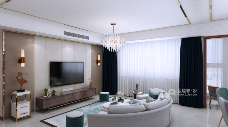 107平金榜家园现代风格-时尚精致演绎优雅品位-客厅效果图及设计说明