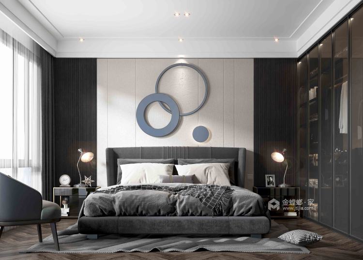 135平邦泰天玺现代风格-墨|影-卧室效果图及设计说明