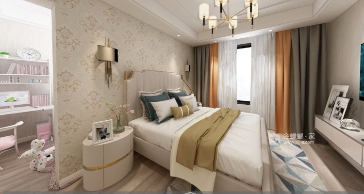 128平恒文璞悦北欧风格-空间饱满的任性-卧室效果图及设计说明