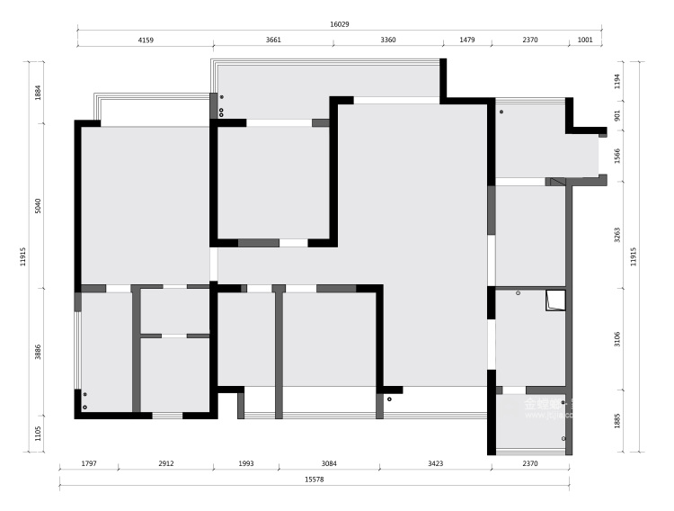 145平汤臣一品现代风格-定义“空间”-业主需求&原始结构图