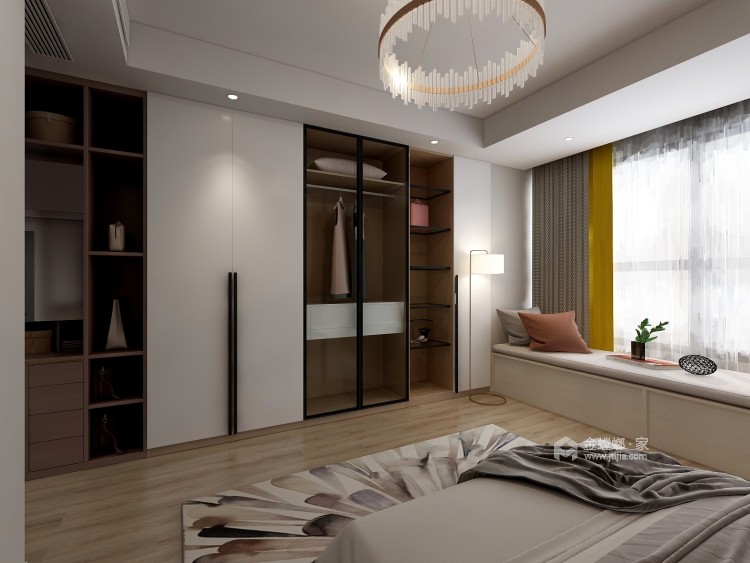 95平宝龙公寓现代风格-公寓效果案例赏析-卧室效果图及设计说明