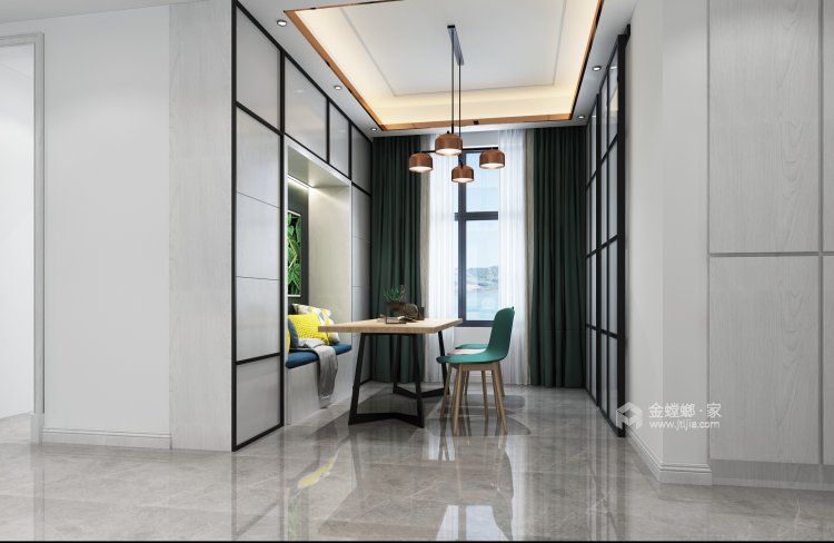 130平鹿港海滨湾现代风格-餐厅效果图及设计说明