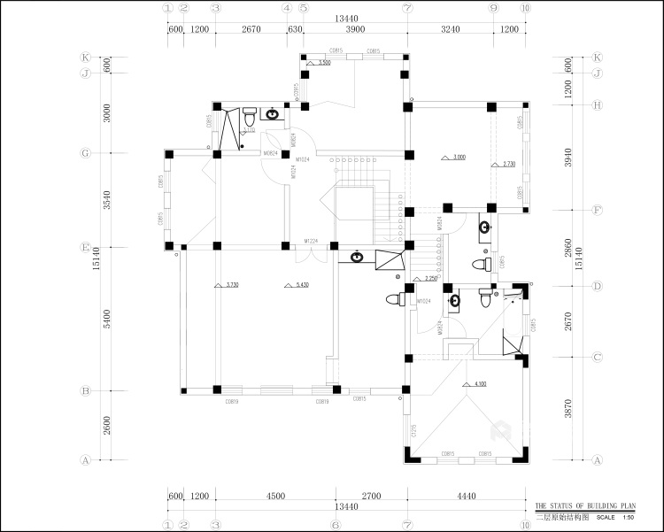 195平甪直别墅新中式风格-晴窗-业主需求&原始结构图