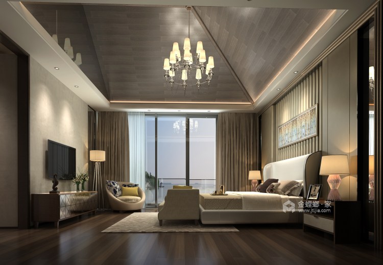 195平甪直别墅新中式风格-晴窗-卧室效果图及设计说明