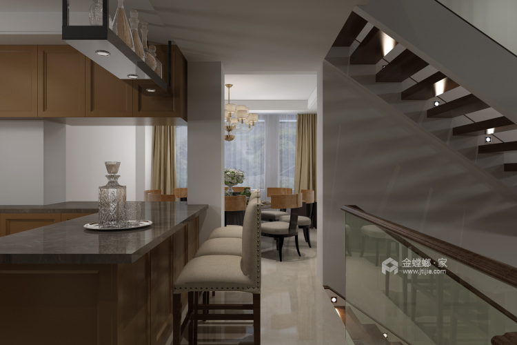 195平甪直别墅新中式风格-晴窗-餐厅效果图及设计说明