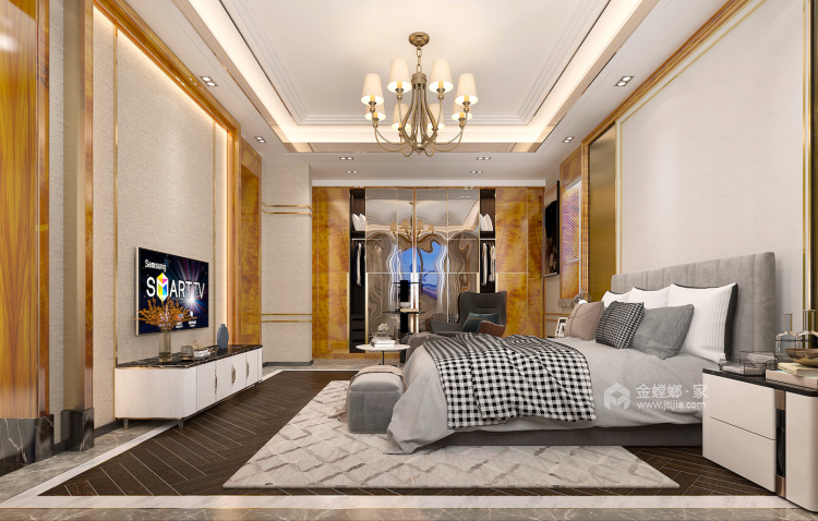 680平公园大道和院现代风格-港式现代·独白-卧室效果图及设计说明
