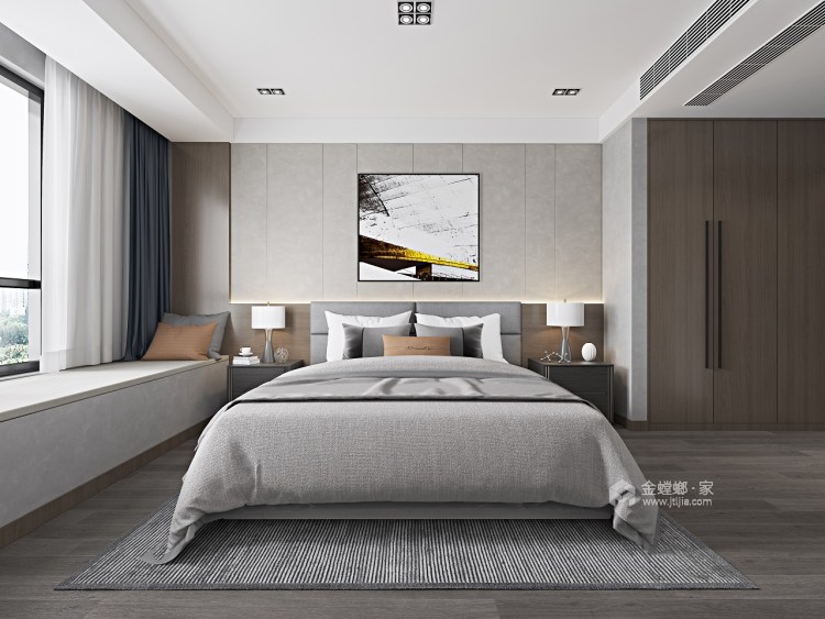 220平熙悦府现代风格-灰度-卧室效果图及设计说明