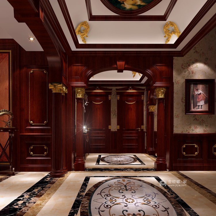 366平美式风格-拉菲的家·品味雕刻在岁月里的美式经典-餐厅效果图及设计说明
