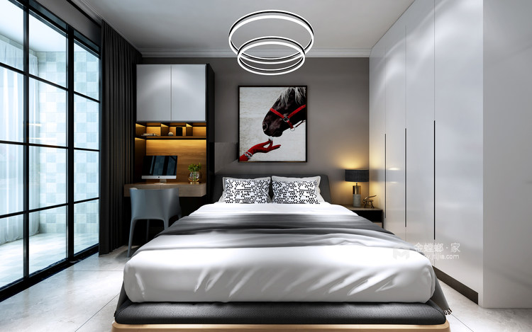 126平逸品紫晶现代风格-卧室效果图及设计说明
