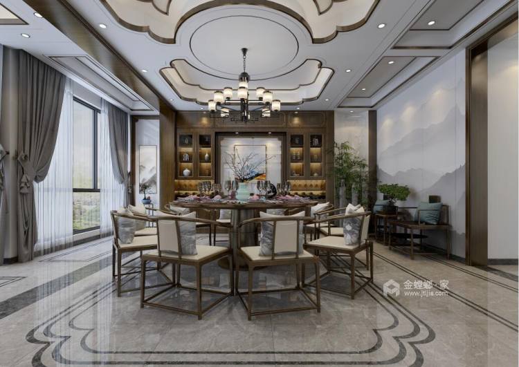 330平三山碧桂园新中式风格-餐厅效果图及设计说明