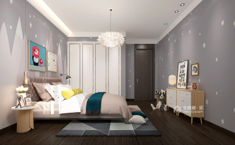 550平自建别墅新中式风格-中西·东西-卧室效果图及设计说明
